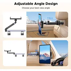 პლანშეტის დამჭერი UGREEN LP904 (55443), Car Headrest Tablet Holder, Black/Grey, 4 image