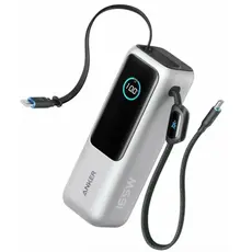 პორტატული დამტენი Anker Power Bank (25K, 165W, Built-In USB-C and Retractable Cable) - Silver, 3 image