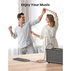 აუდიო სადენი UGREEN CM451 (20193), Type-C Male to 2*RCA Male Audio Cable With Chip, 1.5m, Black/Grey, 3 image