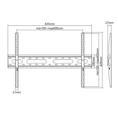 TV საკიდი Stell Fixed mount SLIM for TV 37" - 70" SHO 4220 Max. loading: 45 kg, 5 image