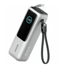 პორტატული დამტენი Anker Power Bank (25K, 165W, Built-In USB-C and Retractable Cable) - Silver