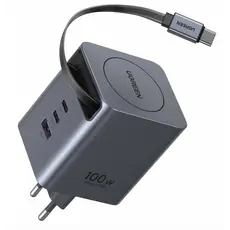 ადაპტერი UGREEN X616 (65828), 100W, GaN Fast Charger with Retractable Cable, Grey, 3 image