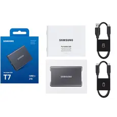 მყარი დისკი Samsung T7 Portable SSD, 2TB External Solid State Drive USB 3.2 Gen 2 Gray, 4 image
