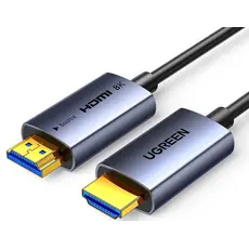 ვიდეო კაბელი UGREEN HD183 (55509), 8K, Fiber Optic HDMI To HDMI Cable, 40m, Grey/Black