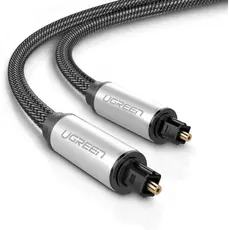 ოპტიკური აუდიო კაბელი UGREEN AV108 (10540), Toslink Optical Audio Cable, 2m, Black/Silver, 2 image