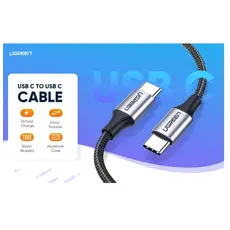 კაბელი Ugreen USB 2.0 C M/M Round Cable 2m Gray Black/50152, 4 image