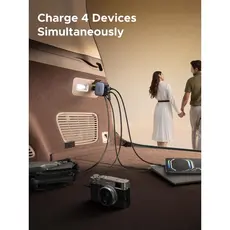 მანქანის დამტენი UGREEN EC604 (55910B) Nexode, 145W, Car Charger With Retractable Type-C Cable, Grey, 3 image