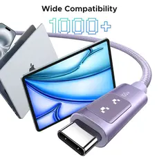 USB კაბელი UGREEN Uno L509 (65216), 100W, Type-C to Type-C Fast Charging Cable, 2M, Purple, 5 image