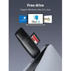 მეხსიერების ბარათის წამკითხველი Ugreen Multifunction Card Reader (Black)/80191, 3 image