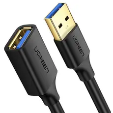 USB დამაგრძელებელი UGREEN US129 (10373), USB 3.0 Male to USB Female, Extension Male Cable, 2m, Black, 2 image
