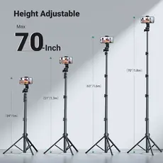 მობილურის ტრიპოდი UGREEN LP680 (15609), Bluetooth, Selfie Stick Tripod, Black, 3 image
