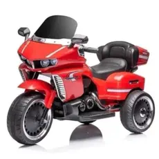 ბავშვის ელექტრო მოტოციკლი 9199R კაუჩუკის საბურავებით/ტყავის სავარძლით