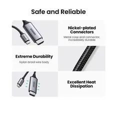 კაბელი Ugreen USB-C to HDMI Male to Male  1.5m Gray Black/50570, 3 image