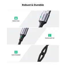 კაბელი Ugreen USB 2.0 A to USB-C Cable 2m Black/60128, 2 image