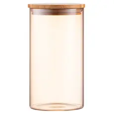 ქილის კონტეინერი Ardesto Jar Golden Moon, 760ml, glass, bamboo, round, golden