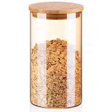 ქილის კონტეინერი Ardesto Jar Golden Moon, 760ml, glass, bamboo, round, golden, 2 image