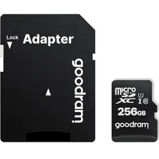 მეხსიერების ბარათი GOODRAM 256GB MICRO CARD cl 10 UHS I + adapter