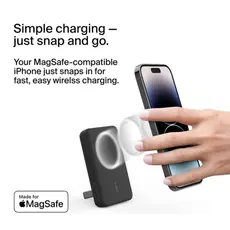 პორტატული დამტენი Belkin Power Bank 5000mAh, MagSafe Wireless, black, 3 image