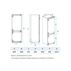 ჩასაშენებელი მაცივარი Midea MDRE554FGD01, 3 image