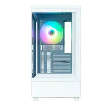 კომპიუტერის ქეისი Zalman PC case P10 without PSU, 1xUSB3.0, 1xUSBType-C, 1x120mm ARGB, VGA 384mm, LCS ready, TG Side Panel, mATX, white, 4 image