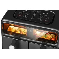 აეროგრილი Amica 2400W, bowl 2*4.0L, touch control, 8 auto. programs, plastic, black, 4 image