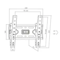 ტელევიზორის საკიდი Vertex VX-TV-WM01T TV Wall Mount (Tilt) 13"-43", 2 image