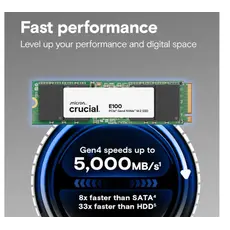 მყარი დისკი CRUCIAL SSD PCIE G4 M.2 NVME 1TB E100 CT1000E100SSD8, 2 image