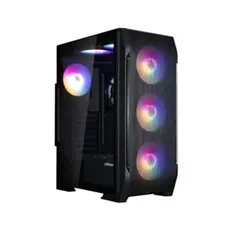 კომპიუტერის ქეისი Zalman PC case N7 PLUS V2 without PSU, 1xUSB3.0, 2xUSB2.0, 6x120mm RGB Rainbow,  1x120mm, VGA 340mm, LCS ready, TG Side Panel, ATX, black