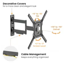 ტელევიზორის საკიდი Vertex VX-TV-WM06 Full-Motion TV Wall Mount 23"-65", 4 image