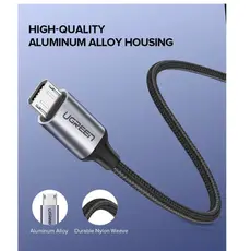 კაბელი Ugreen USB 2.0 A to Micro USB  1.5m Black/60147, 2 image