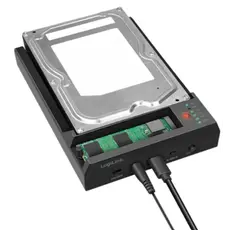 მყარი დისკის დოქ სადგური Logilink QP0031 USB 3.2 Gen 2 Quickport 2-Bay for SATA HDD/SSD and M.2 NVMe SSD, 3 image