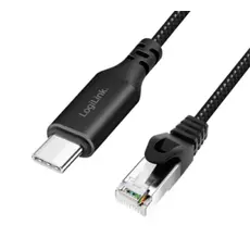 კაბელი Logilink CU0412 USB-C 3.2 to RJ45 (CAT6) Ethernet Cable Adapter 2m