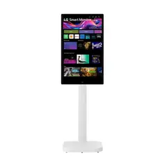 მონიტორი LG 32U889SA-W.AMA 32 Inch 4K 3840 x 2160 IPS 350 cd/m² 60Hz Touchscreen Smart Monitor Swing with Rolling Stand White, 2 image