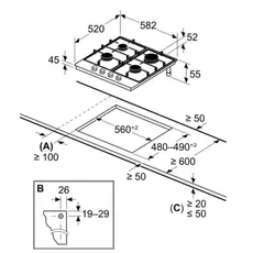 Bosch PCP6A5I90M gas stove surface, 5 image