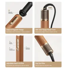 თმის სტაილერი Dreame AirStyle Pro Gold Titanium (AMF18A), 4 image