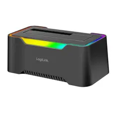 დოქ სადგური Logilink QP0035 USB-C 3.2 Gen 1 2.5" &amp; 3.5" SATA HDD/SSD RGB Docking station Black