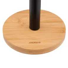 ხელსახოცის დასადგამი Ardesto Paper Towel Holder Midori 15х34cm, metal, bamboo, black, 4 image