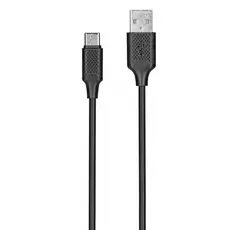 კაბელი KITs USB 2.0 to USB Type-C cable, 2A, black, 1m, 2 image
