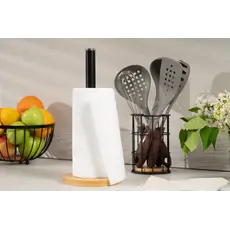 ხელსახოცის დასადგამი Ardesto Paper Towel Holder Midori 15х34cm, metal, bamboo, black, 2 image