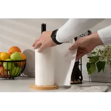 ხელსახოცის დასადგამი Ardesto Paper Towel Holder Midori 15х34cm, metal, bamboo, black, 3 image