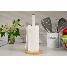 ხელსახოცის სადგამი Ardesto Paper Towel Holder Midori 15х34cm, metal, bamboo, white, 2 image