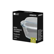 საცხობი ჭურჭელი Ardesto AR2415BG 1.5L Baking Dish With Lid Black Mars Round, 3 image