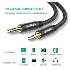 გადამყვანი Ugreen 3.5mm Male to 3.5mm Male 1m Black/50361, 2 image