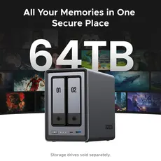 შენახვის სისტემა UGREEN NASync DXP2800 (25369) Dual-slot Desktop NAS, Intel N100, 8GB, Diskless, USB, Type-C, HDMI, RJ45, Space Gray, 2 image