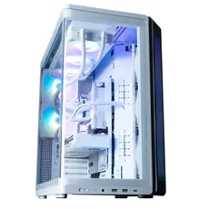 კომპიუტერის ქეისი Zalman PC case P60 without PSU, 2xUSB3.0, 1x Type C, 3x120мм ARGB Reverse, 2x120мм ARGB, VGA 435мм, LCS ready, Curved Tempered Glass, Dual Chamber, ATX, white, 4 image