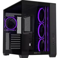 კომპიუტერის ქეისი ASUS A32 PLUS Case, без БЖ, 1xUSB3.2, 1xUSB Type-C, Tempered Glass side, ARGB, ATX,, Black 90DC00S0-B19000