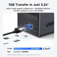 შენახვის სისტემა UGREEN NASync DXP2800 (25369) Dual-slot Desktop NAS, Intel N100, 8GB, Diskless, USB, Type-C, HDMI, RJ45, Space Gray, 7 image