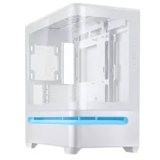 კომპიუტერის ქეისი ASUS Prime AP202 Tempered Glas, without PSU, 2xUSB3.2, 1xUSB Type-C, Tempered Glass side, mATX, WHITE 90DC00P3-B19000