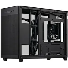 კომპიუტერის ქეისი ASUS Prime AP201 Tempered Glas, without PSU, 2xUSB3.2, 1xUSB Type-C, Tempered Glass side, mATX, Black 90DC00G0-B39010, 2 image