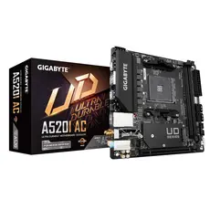 დედა დაფა GIGABYTE Motherboard A520I AC sAM4 A520 2xDDR4 M.2 HDMI DP Wi-Fi BT mITX